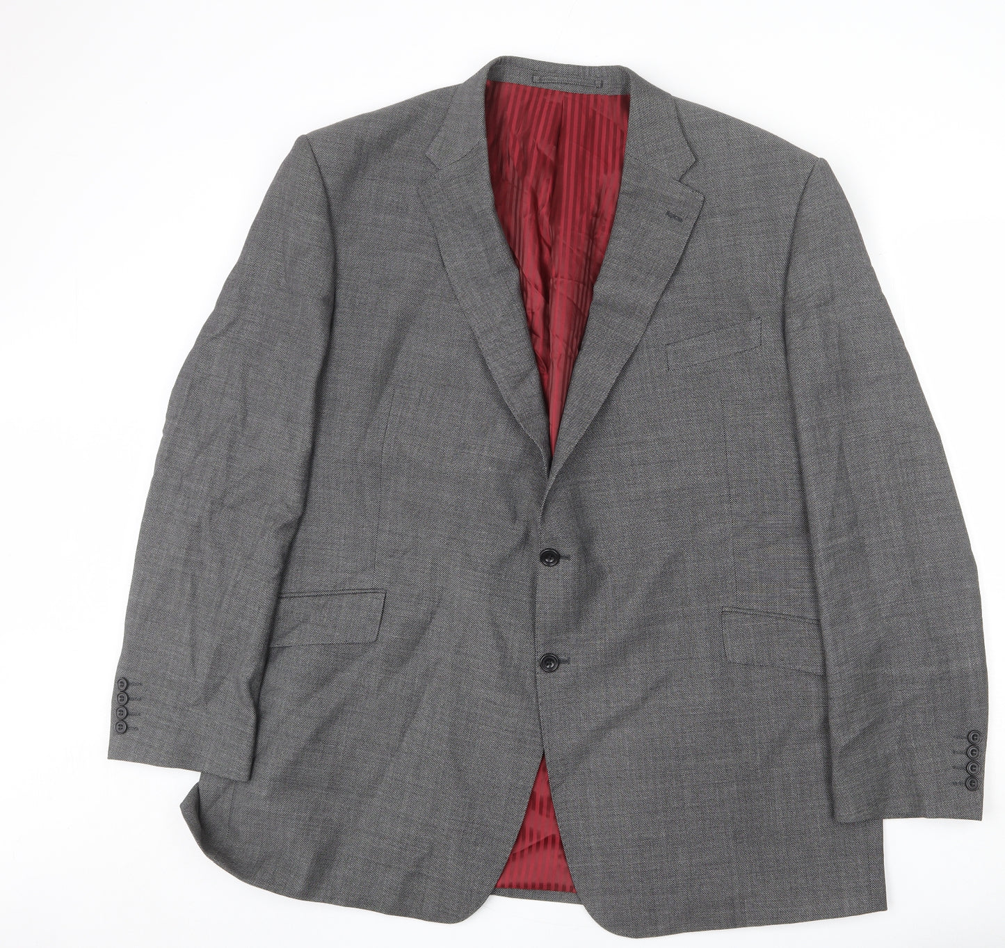 Marks and Spencer Mens Grey Wool Jacket Blazer Size 42 Regular
