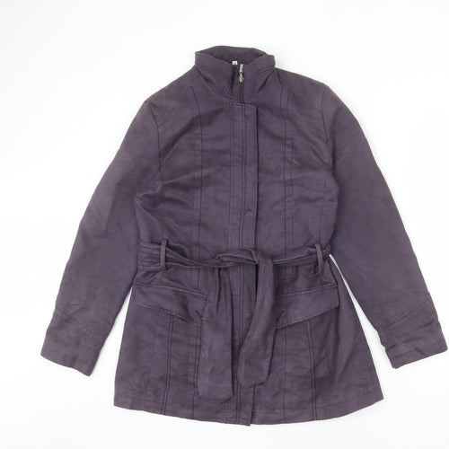 Klass Womens Purple Jacket Coat Size 12 Zip - Belted