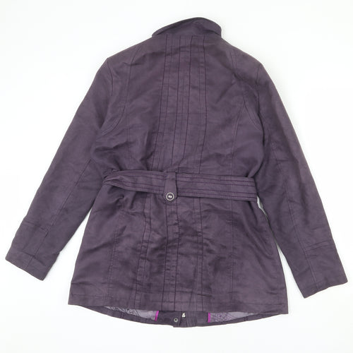 Klass Womens Purple Jacket Coat Size 12 Zip - Belted