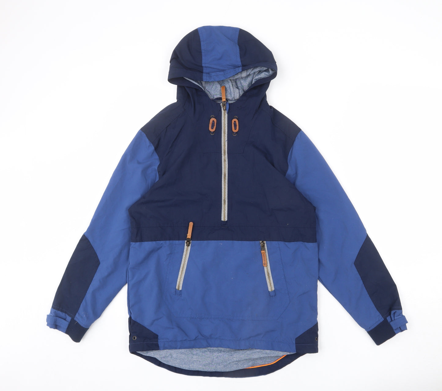 Fat Face Boys Blue Anorak Coat Size 12-13 Years Zip