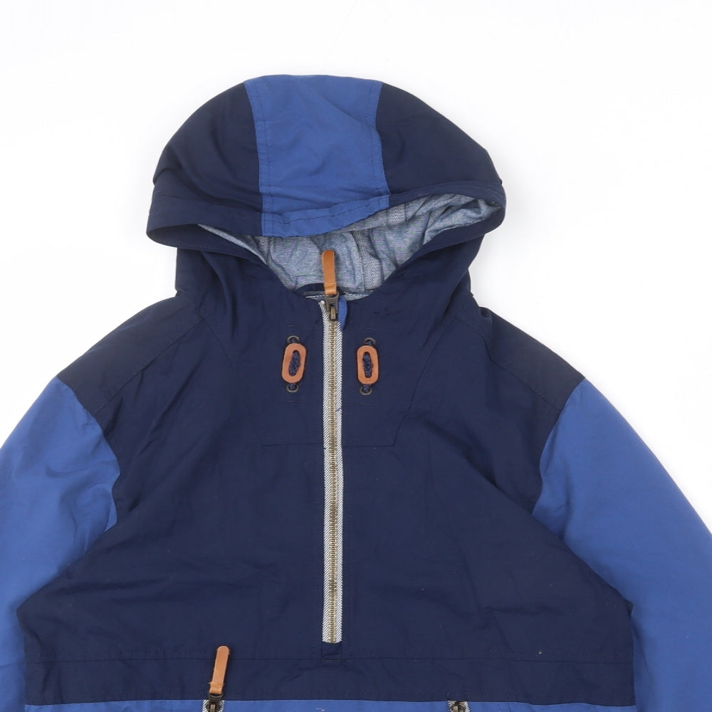 Fat Face Boys Blue Anorak Coat Size 12-13 Years Zip