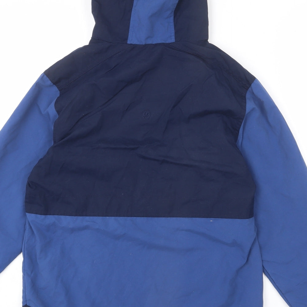 Fat Face Boys Blue Anorak Coat Size 12-13 Years Zip