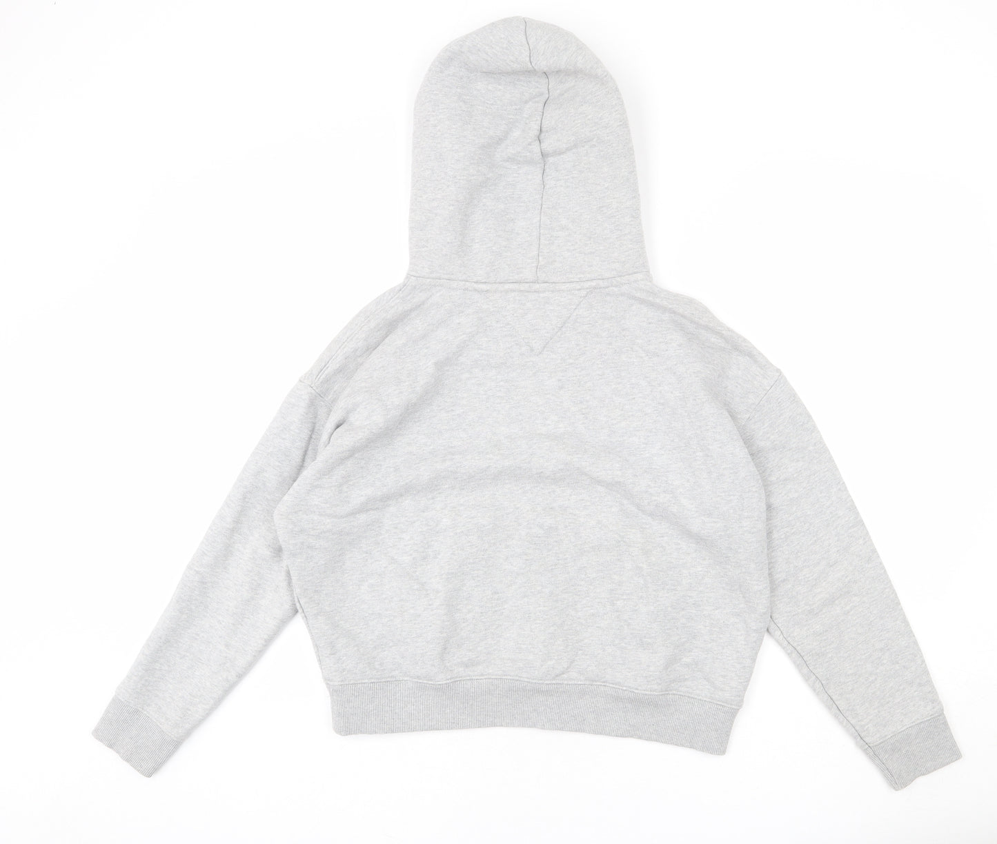 Tommy Hilfiger Womens Grey Cotton Pullover Hoodie Size S Pullover - Cropped