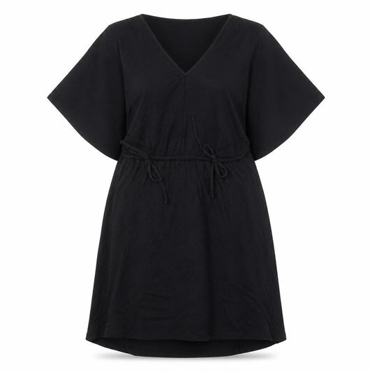 Front view of Gap women’s black polyester a-line, size M, v-neck pullover - bows