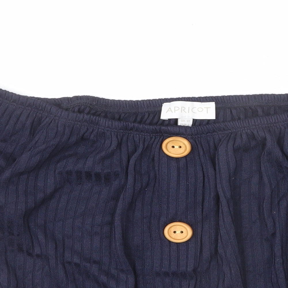 Apricot Womens Blue Polyester Basic T-Shirt Size 10 Off the Shoulder