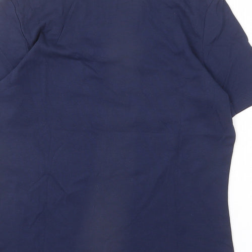 Marco Pecci Womens Blue Cotton Basic T-Shirt Size 10 Scoop Neck