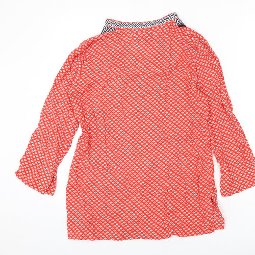 For Cynthia Womens Red Geometric Ramie Cover Up Size M