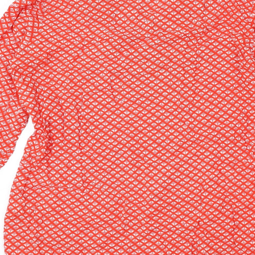 For Cynthia Womens Red Geometric Ramie Cover Up Size M