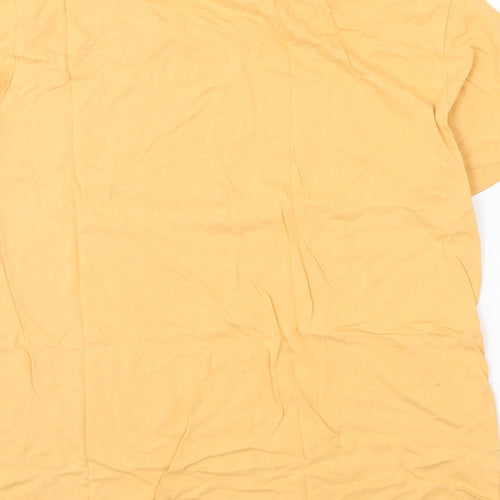 H&M Womens Orange Cotton Basic T-Shirt Size M Round Neck - Los Angeles, Palm Tree