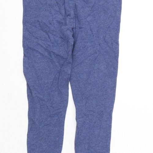 NEXT Girls Blue Cotton Jegging Trousers Size 4-5 Years Regular Pullover - Lace Trim, Leggings