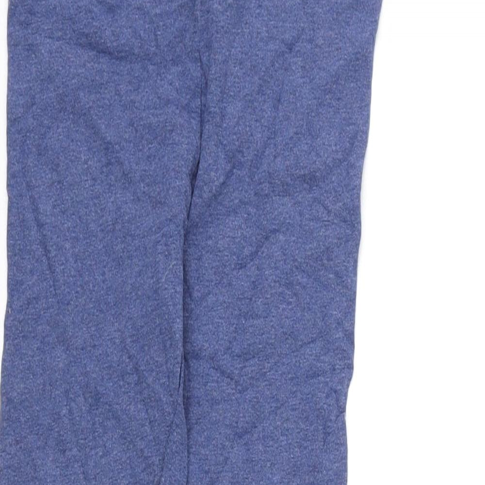 NEXT Girls Blue Cotton Jegging Trousers Size 4-5 Years Regular Pullover - Lace Trim, Leggings