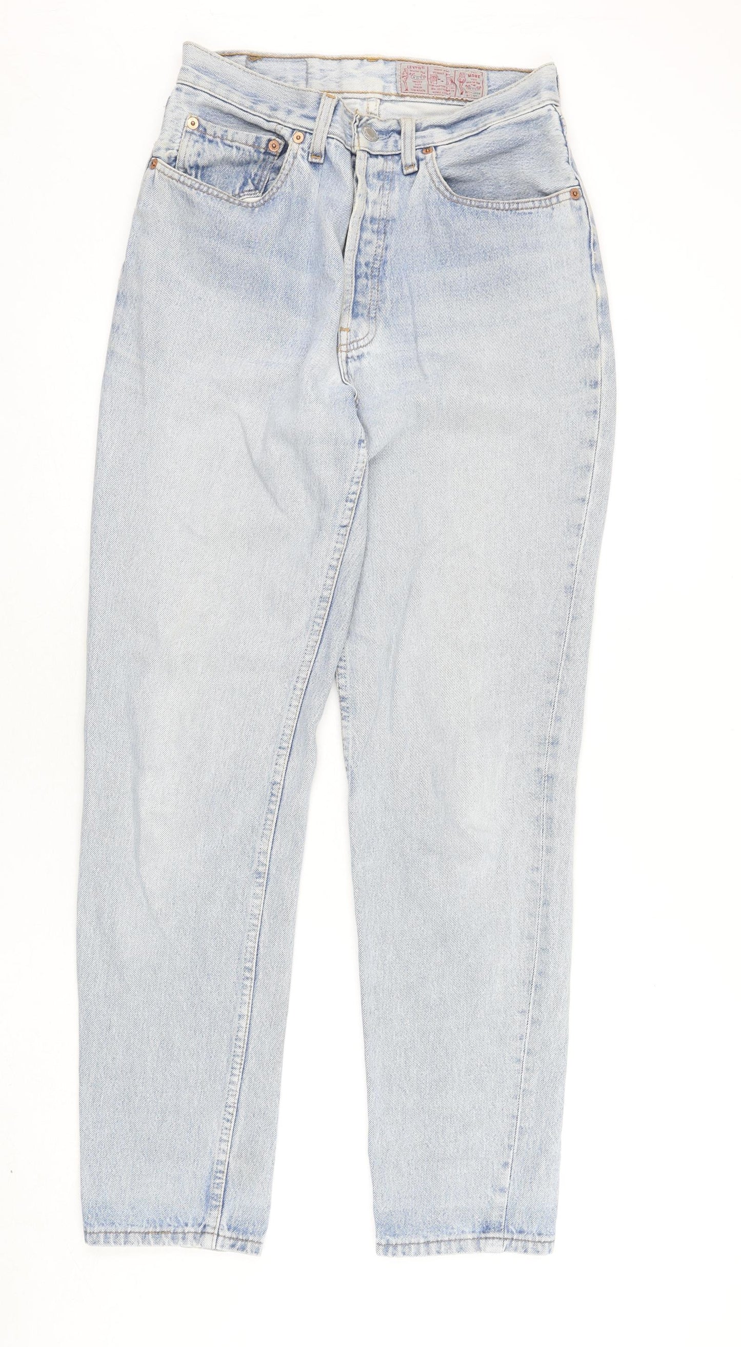Levi's Mens Blue Cotton Straight Jeans Size 28 in L31 in Regular Button