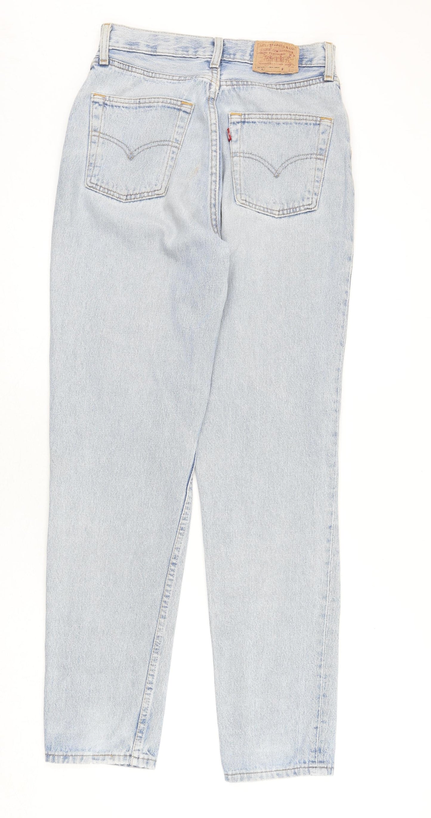 Levi's Mens Blue Cotton Straight Jeans Size 28 in L31 in Regular Button