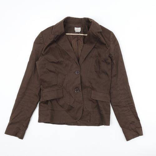 Cyrillus Womens Brown Jacket Blazer Size 10 Button