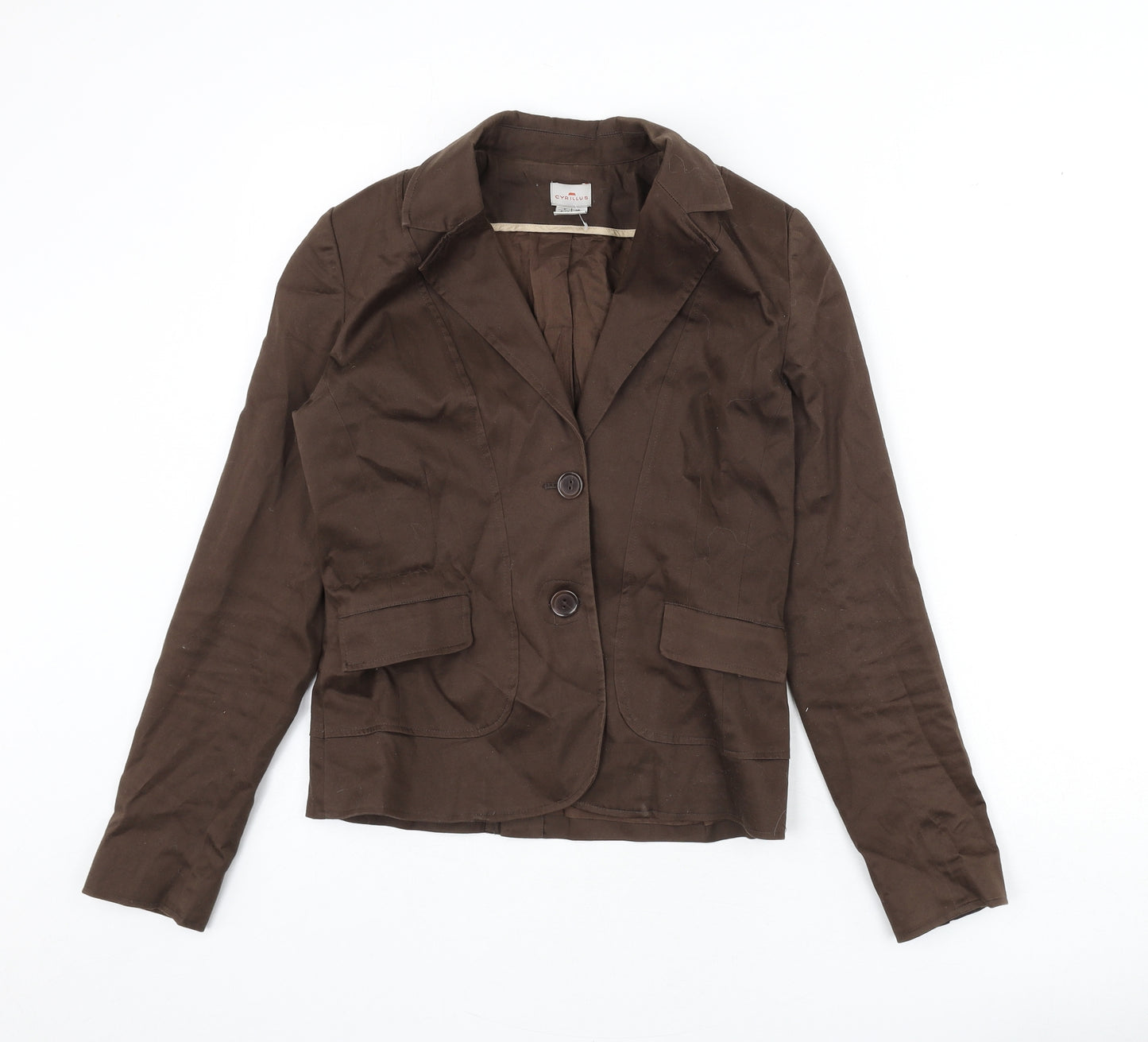 Cyrillus Womens Brown Jacket Blazer Size 10 Button