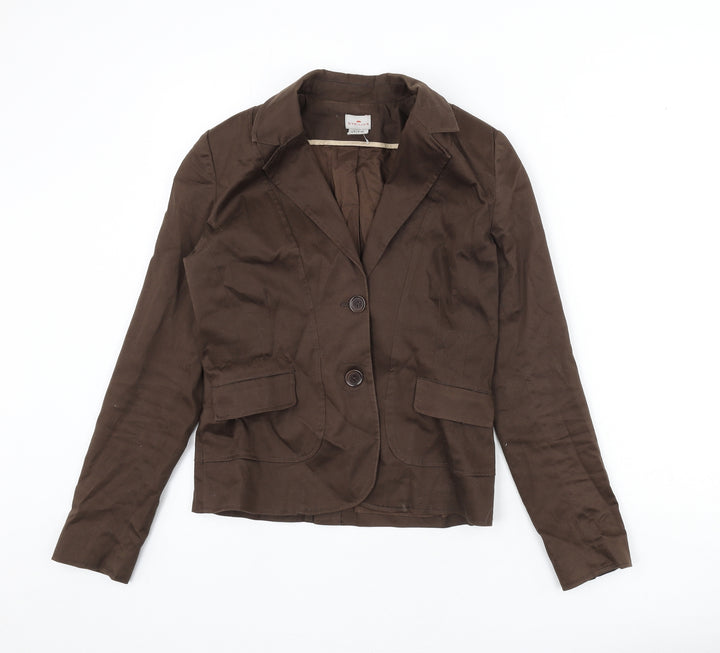 Cyrillus Womens Brown Jacket Blazer Size 10 Button