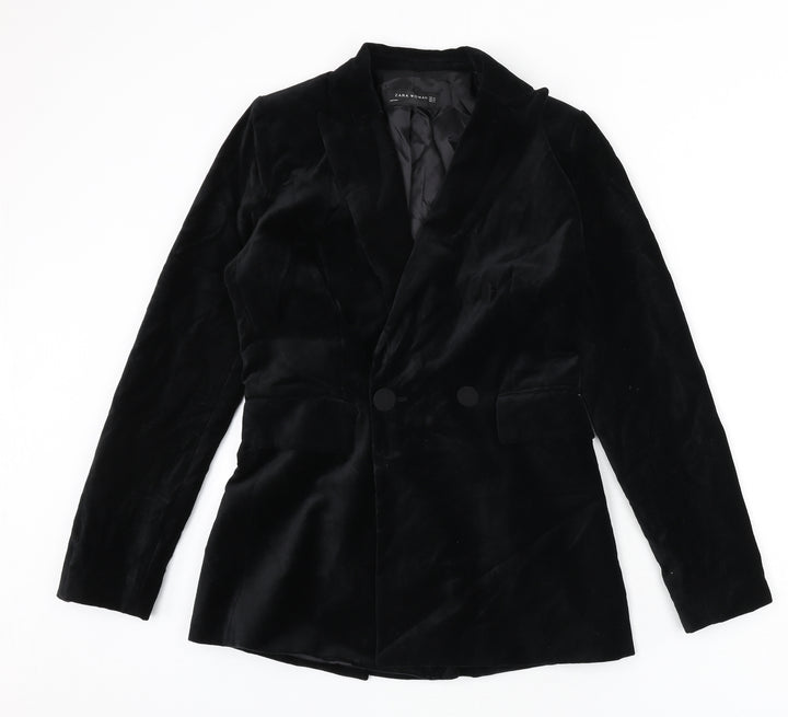 Zara Womens Black Jacket Blazer Size XS Button
