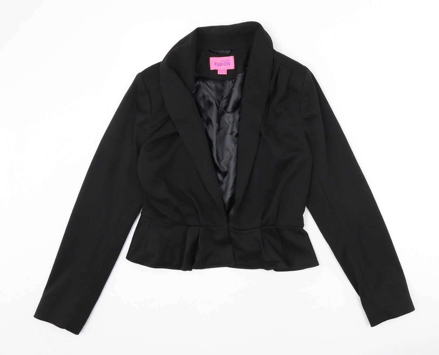 Monsoon Womens Black Jacket Blazer Size 12 Hook & Eye