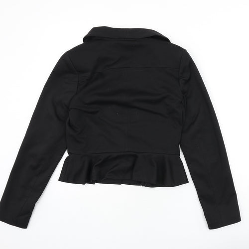Monsoon Womens Black Jacket Blazer Size 12 Hook & Eye