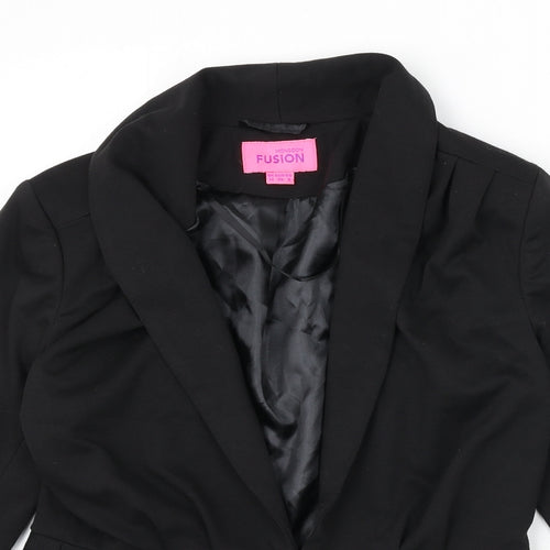Monsoon Womens Black Jacket Blazer Size 12 Hook & Eye