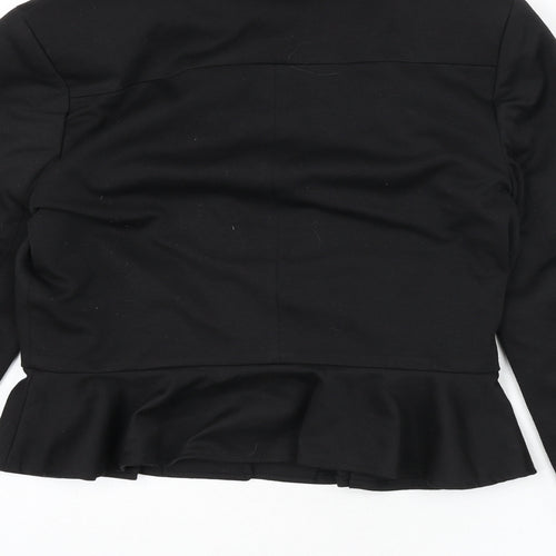Monsoon Womens Black Jacket Blazer Size 12 Hook & Eye