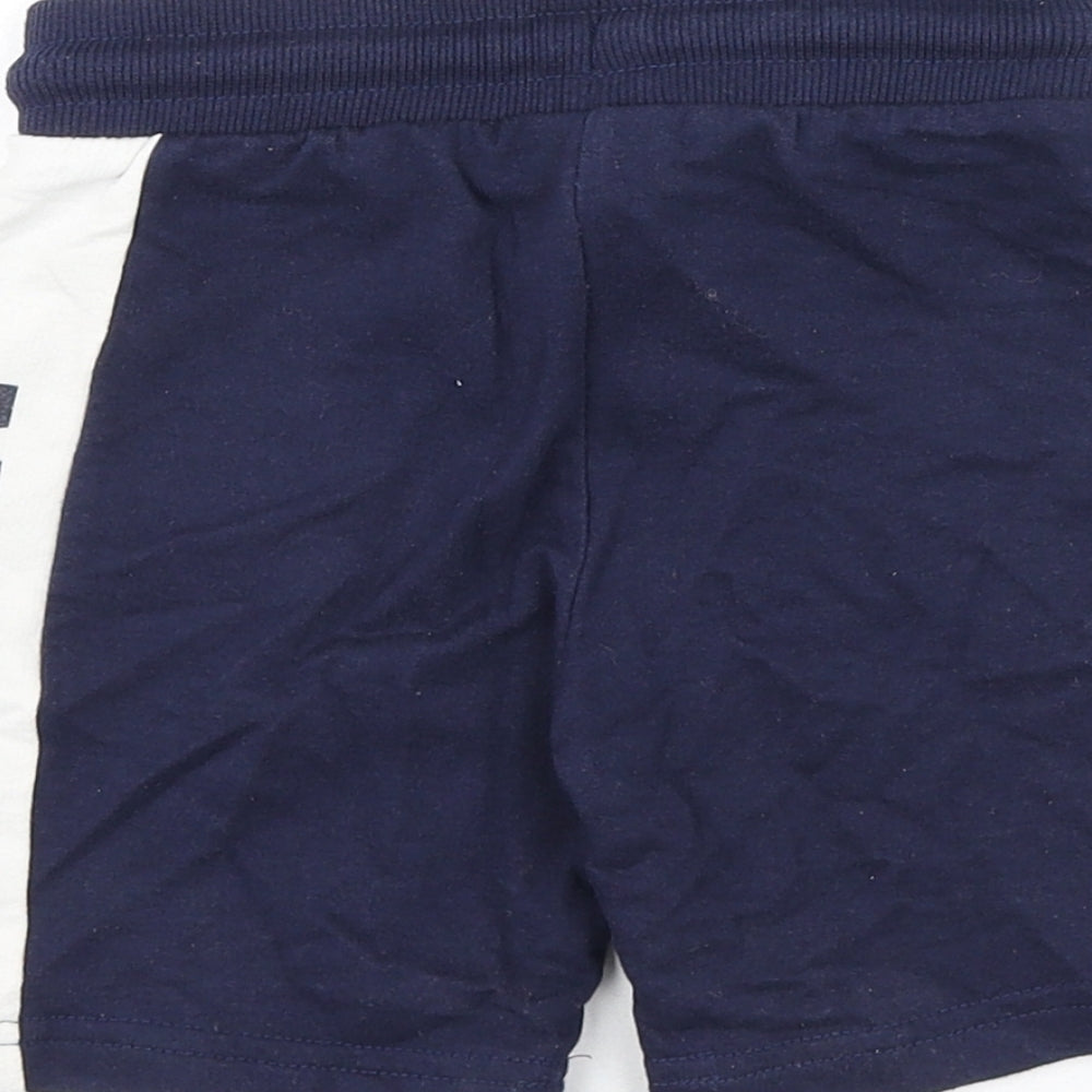 Marvel Boys Blue Cotton Sweat Shorts Size 2-3 Years Regular Drawstring