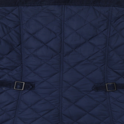French Connection Womens Blue Quilted Jacket Size 12 Zip - Elbow Pads