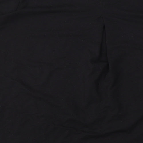 Bobeau Womens Black Polyester Basic Blouse Size L Round Neck