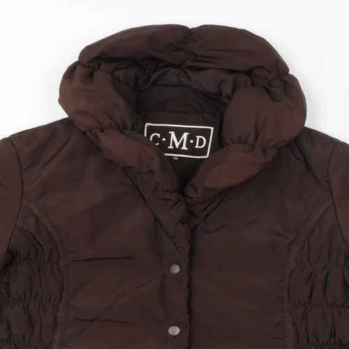 CMP Womens Brown Quilted Jacket Size 10 Button