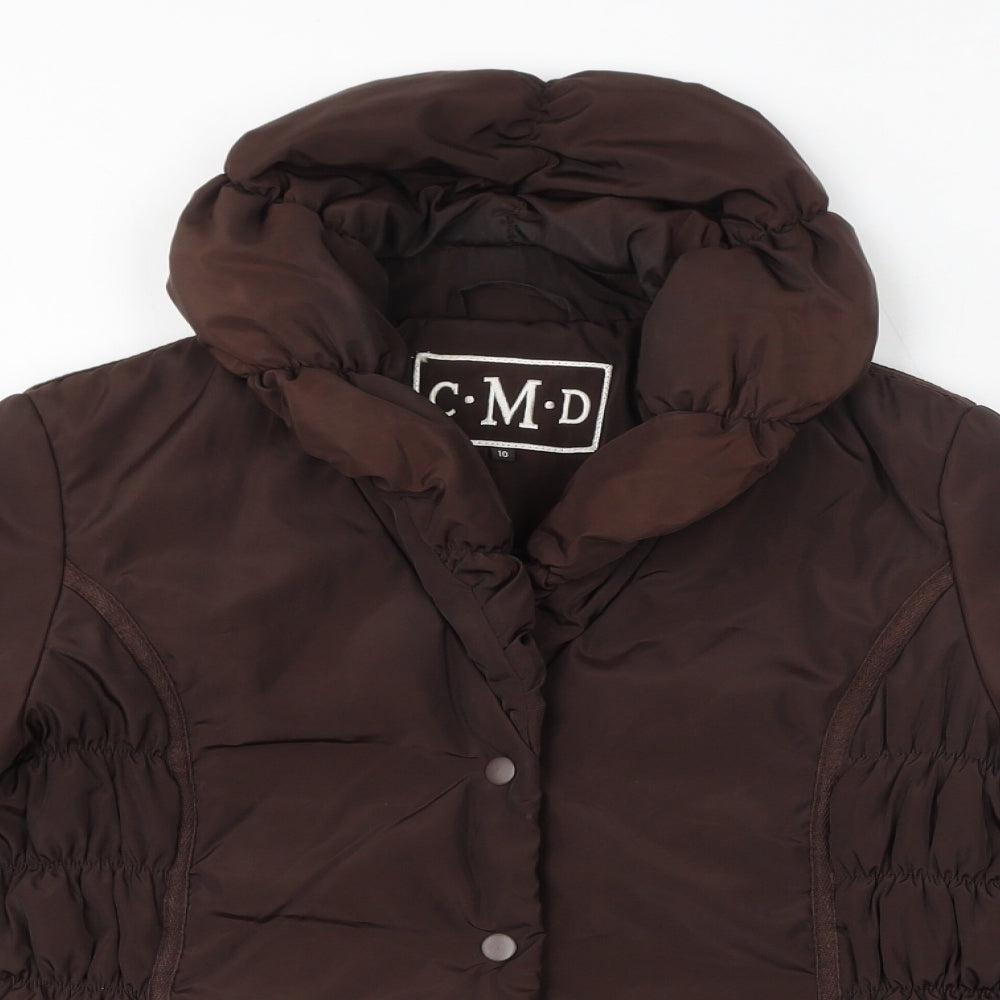 CMP Womens Brown Quilted Jacket Size 10 Button