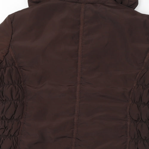 CMP Womens Brown Quilted Jacket Size 10 Button