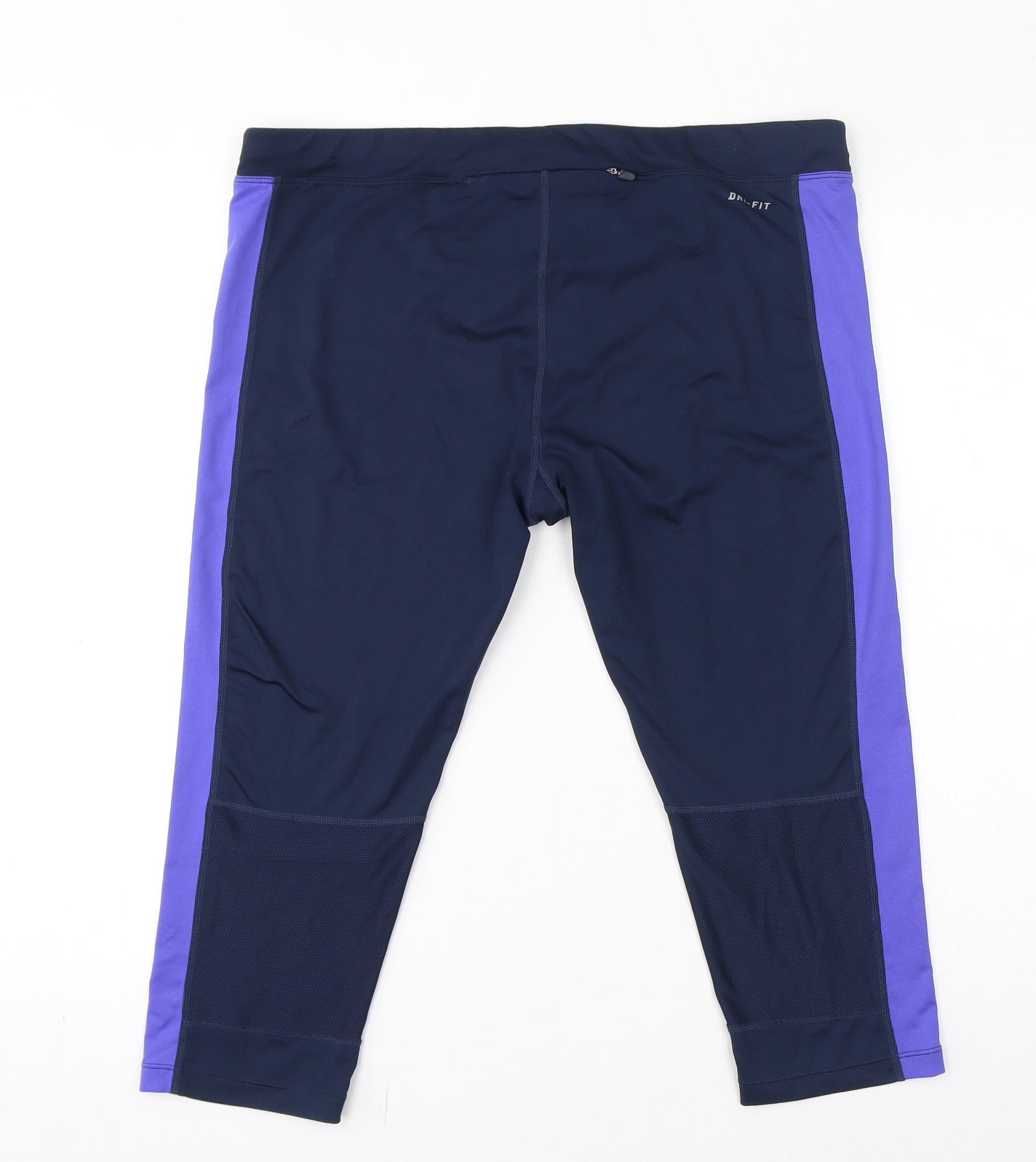 Nike Womens Blue Polyester Cropped Leggings Size XL L20 in - Logo