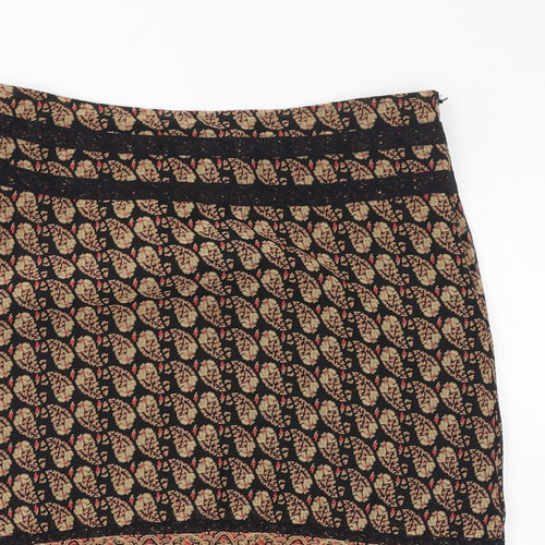 NEXT Womens Brown Geometric Polyester Trumpet Skirt Size 12 Zip - Mesh