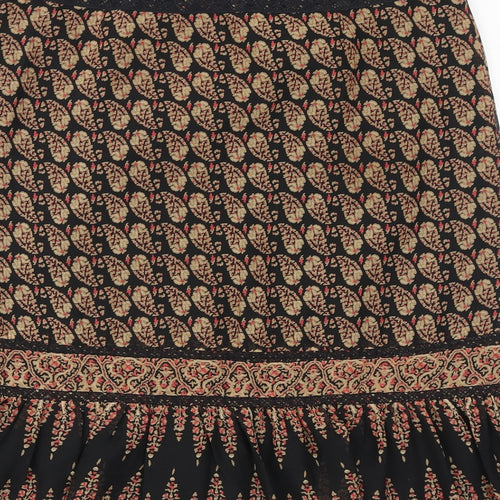 NEXT Womens Brown Geometric Polyester Trumpet Skirt Size 12 Zip - Mesh