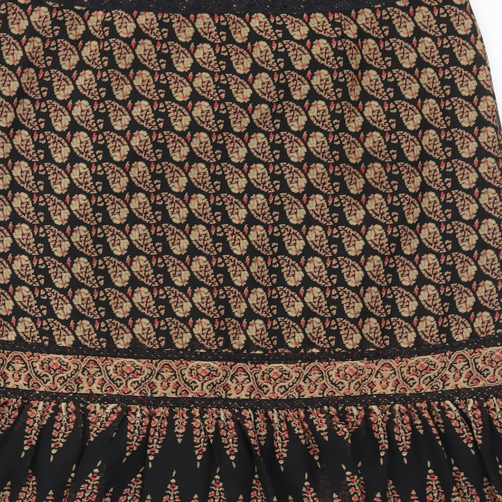 NEXT Womens Brown Geometric Polyester Trumpet Skirt Size 12 Zip - Mesh