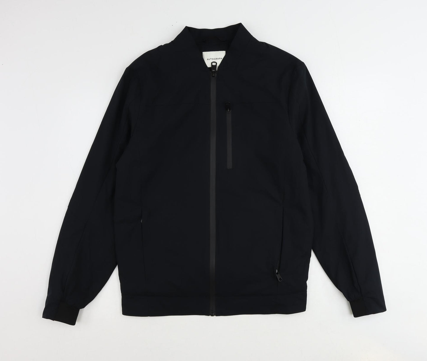 Autograph Mens Black Bomber Jacket Jacket Size S Zip