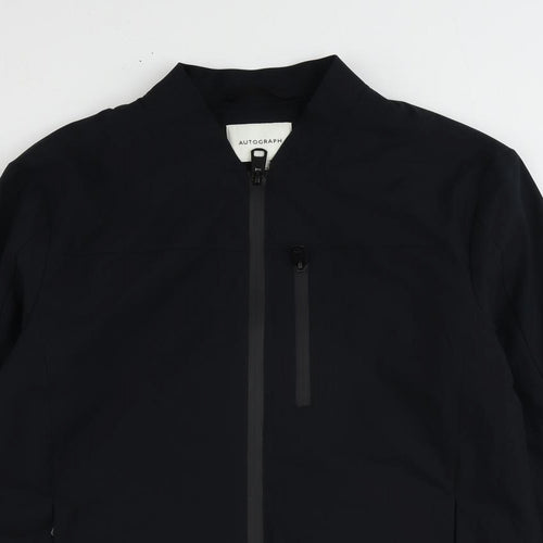 Autograph Mens Black Bomber Jacket Jacket Size S Zip