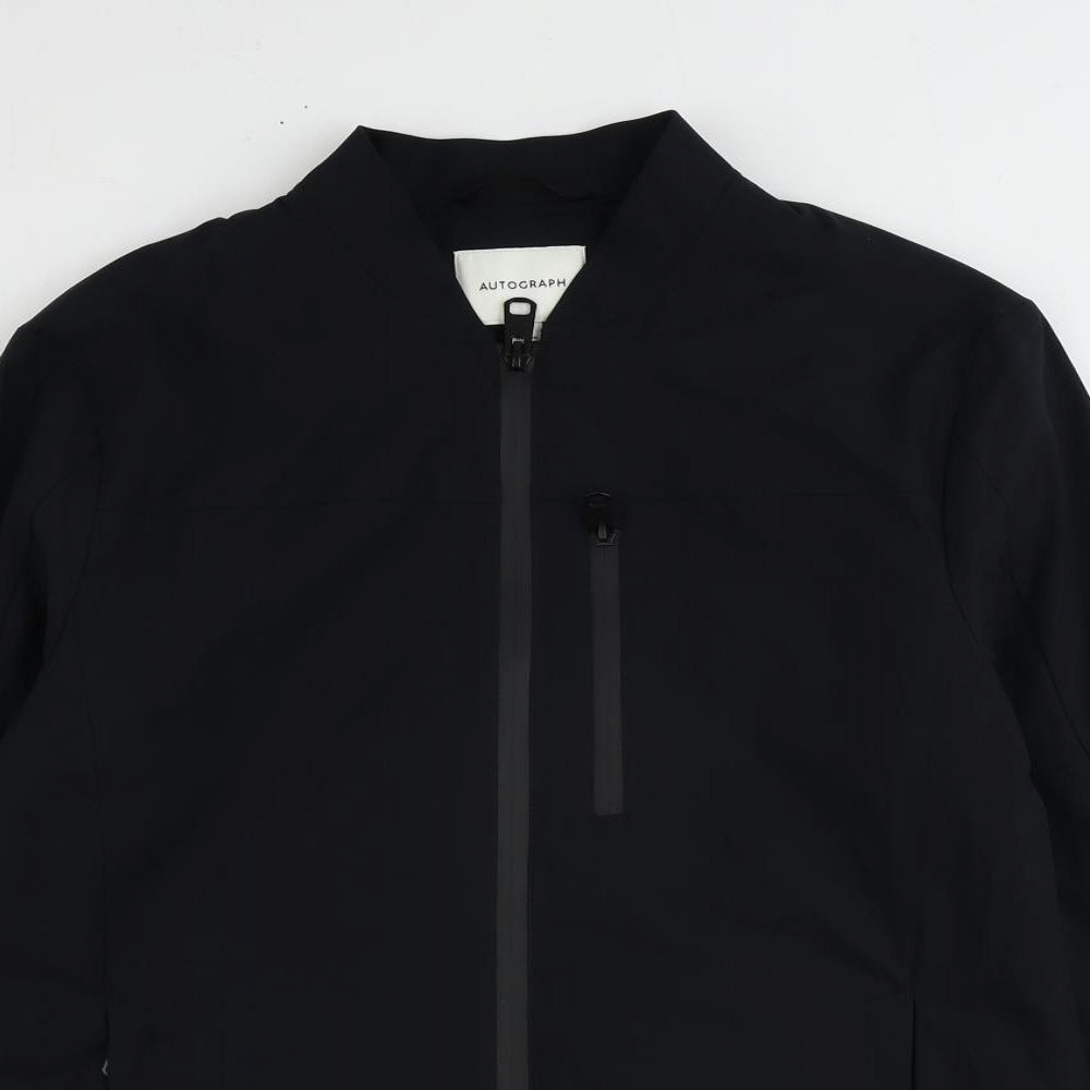 Autograph Mens Black Bomber Jacket Jacket Size S Zip