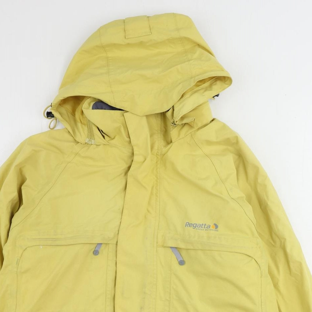 Regatta Mens Yellow Rain Coat Coat Size S Zip