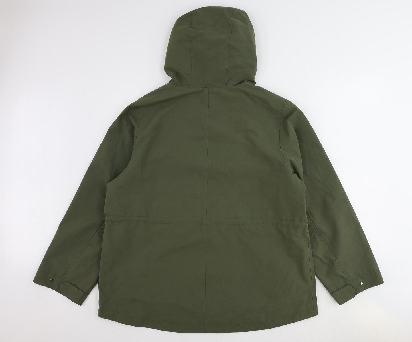 Marks and Spencer Womens Green Rain Coat Jacket Size 16 Zip - Shower Resistant