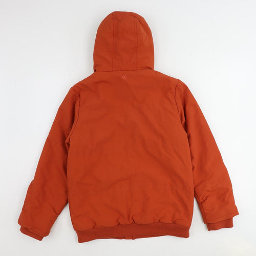 fatfa Boys Orange Parka Coat Size 12-13 Years Zip