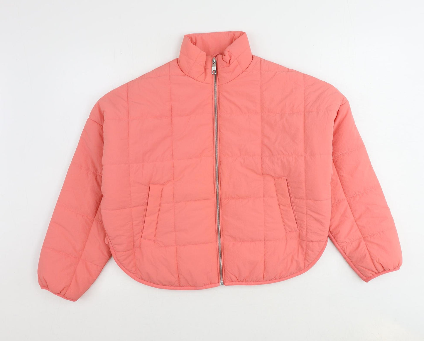 Marks and Spencer Girls Pink Quilted Coat Size 10-11 Years Zip - Shower Resistant