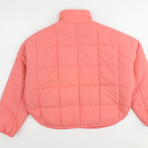 Marks and Spencer Girls Pink Quilted Coat Size 10-11 Years Zip - Shower Resistant