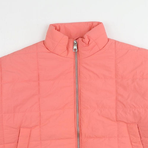 Marks and Spencer Girls Pink Quilted Coat Size 10-11 Years Zip - Shower Resistant