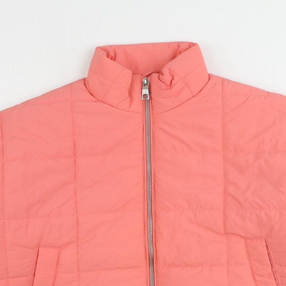 Marks and Spencer Girls Pink Quilted Coat Size 10-11 Years Zip - Shower Resistant