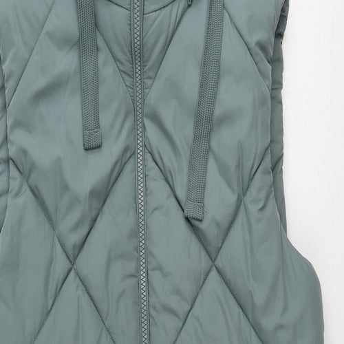 Marks and Spencer Womens Green Gilet Jacket Size 12 Zip
