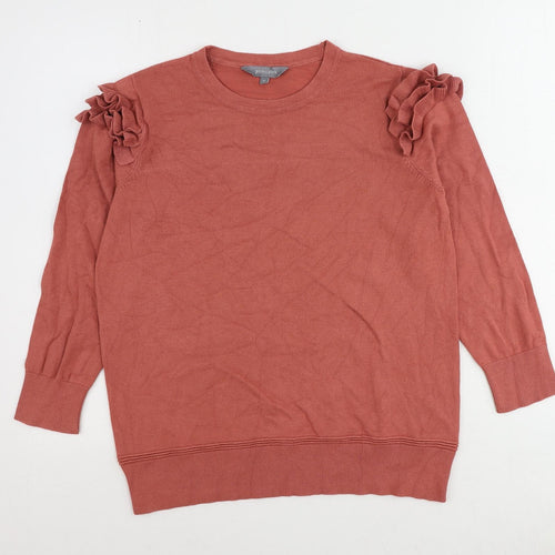 Principles Womens Pink Round Neck Viscose Pullover Jumper Size 12