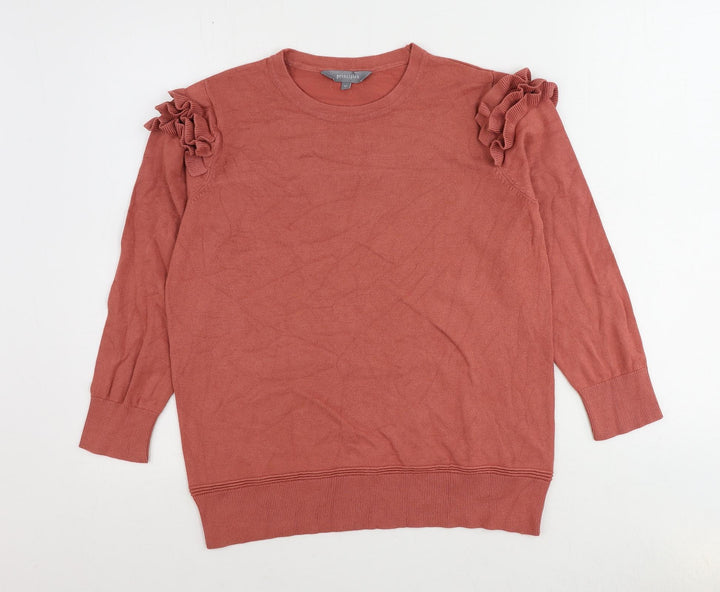 Principles Womens Pink Round Neck Viscose Pullover Jumper Size 12