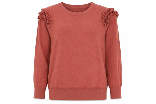 Front view of Principles women’s pink round neck viscose jumper, size UK 12