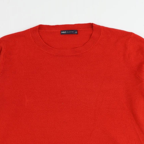 Marks and Spencer Womens Red Round Neck Acrylic Pullover Jumper Size 16